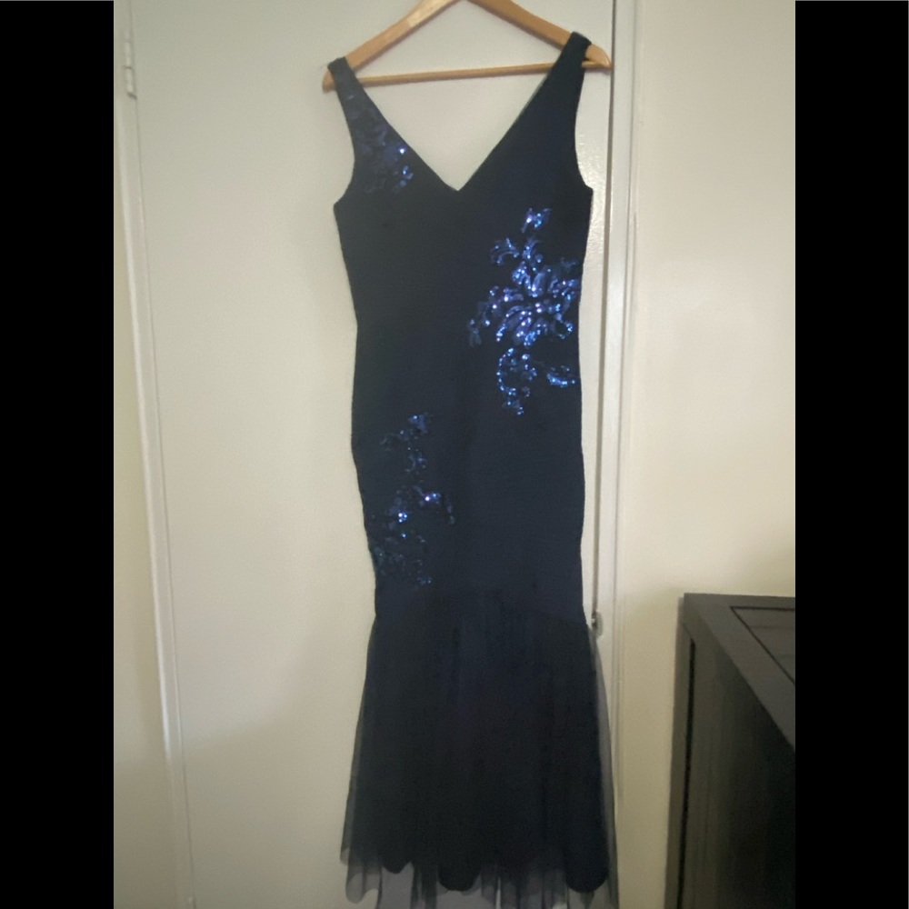 Perite blue beaded gown